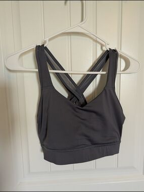 Avia Charcoal Gray Crossback Sports Bra